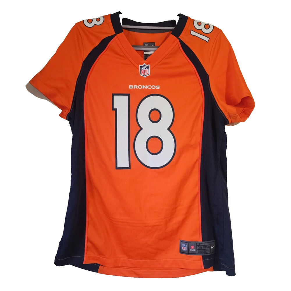Nike Denver Broncos Manning #18 Jersey Youth Large Orange NFL On Field